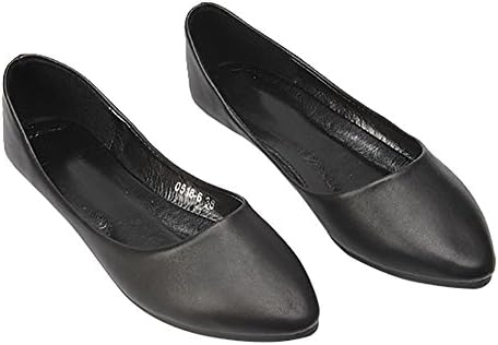 Verocara Women's Loafers Comfortable Pointed Toe Ballet Flat Shoes Black 5.5 UK