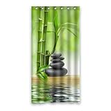 Waschmaschinenfest Dalliy Brauch Bambus Stein See Wasserdicht Polyester Shower curtain Duschvorhang 90cm x 183cm