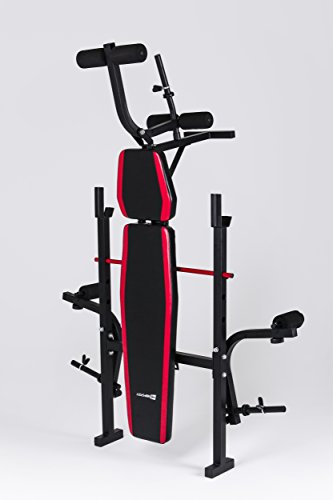 Hop-Sport zusammenklappbare Hantelbank HS-1055 mit Butterfly und Beincurler Inkl. Guss Gewichte 61 kg – 129 kg zur Wahl Lang- , Curl- & Kurzhantelstange - 3