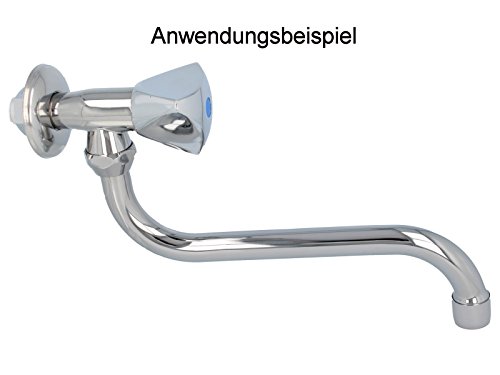 tecuro S-Auslauf für Wand-Armaturen verchromt, Länge 200 mm – 3/4″ Anschluss, konisch dichtend für Ø 18 mm Aufnahme - 6