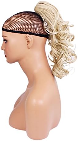 14" Ponytail - Wavy - Light Blonde #613 - Claw Clip - High Quality Kanekalon Synthetic Fibre - Looks and Feels Like Real Hair - Instant Volume & Length - 125g Piece by Elegant Hair