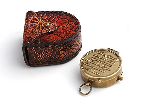 Thoreau's Go Confidently Poem Engraved Compass with Embossed Leather case. by Roorkee Instruments India