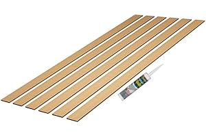 PARTY DECOR Wall Panelling kit, Pk 5 1000 x 100 x 9mm MDF, Feature Wall Stripwood Pack & Adhesive Included, Simple mounting Set