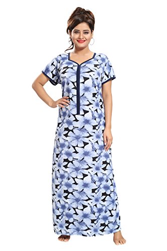 Tucute Women's Flower Print Nighty / Night gown / Nightwear / Nightdress with 16