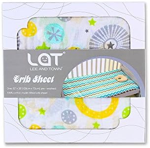 LAT Muslin Swaddle Blankets Large Cotton Receiving Blanket Nursing Cover Crib Sheet 70*130cm(Green Circle)