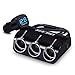 Produktbild 120W Auto-Ladegerät Mit Spannungs Erkennung, Auto In-Car 2 USB 3 Steckdosen, Im Auto 3 Way Zigarettenanzünder-Steckdose DC 12V/24V,Black