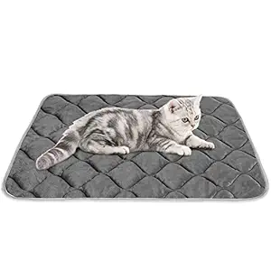 Self Heating Cat Mat Thermal Mat Dog Self-Warming Sleep Mat Crate Pad with Anti-Slip Bottom Machine Washable Bed Mat for Cat Sleep