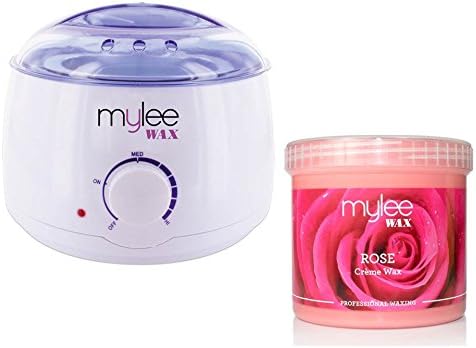 Mylee White Thermostatic Control Wax Heater & Mylee 450g Rose Creme Wax Kit