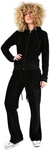Fashion Rose Kids Girls Hooded Velour Tracksuit Pajamas Ages 7-14 (Black, 13-14)