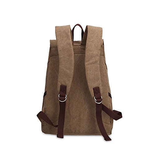 Bwiv Rucksäcke Canvas Unisex Schulrucksack Vintage Schultertasche Daypack Outdoor Backpack Damen Herren Tasche für Retro Reisetaschen Lässige - 3