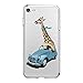 Produktbild Silikon Hülle für iPhone 8, CrazyLemon Ultra Dünn Transparent Weich Flexibel TPU Silikon Klare Schöne Bunte Muster Passt Perfekt Schockfest Zurück Durable Gummipuffer Schutzhülle für iPhone8 4.7 Zoll - Fahren Giraffe
