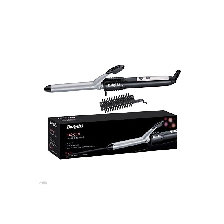 BaByliss 2284U Pro Curl Ceramic Curling Tongs Wand 19mm Barrell with Brush
