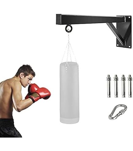 Gancio Per Sacco Da Boxe BeneLabel | Supporto A Parete Fino A 900 Lb | Regolabile 9,4-17 Cm | Acciaio Inox