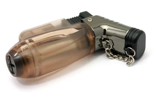 Shisha Torch Feuerzeug Double Jet „Pelican“ Bunsenbrenner Style ideal für Zigaretten, Zigarren, Shisha usw! Transparent Braun - 3