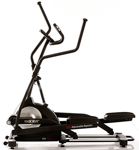 MAXXUS CROSSTRAINER CX 7.4, Ellipsentrainer mit 5-fach Schrittlängenverstellung! Flache, elliptische Bewegung wie beim Laufen. Elektr. gesteuertes Magnetbremssystem, Trainingsprogramme, HRC-Programm, Schienensystem für sanften Lauf. Auf unterschiedliche Körpergrößen einstellbare Schrittlänge. - 8