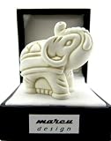 Miniatur Elefanten-Figur, MADE WITH SWAROVSKI® ELEMENTS, Deutsche Handarbeit, Glücksbringer, Geschenke zur Geburt, Geschenke zum Geburtstag, Dekoration für Kinderzimmer, Geschenkidee zur Taufe (sand patiniert)