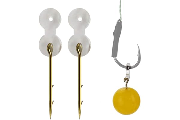 12x Carp Boilie Bait Spikes with Clear Rubber Corn - Ronnie Hair Rig Fishing Feeder Tackle Sting Pins