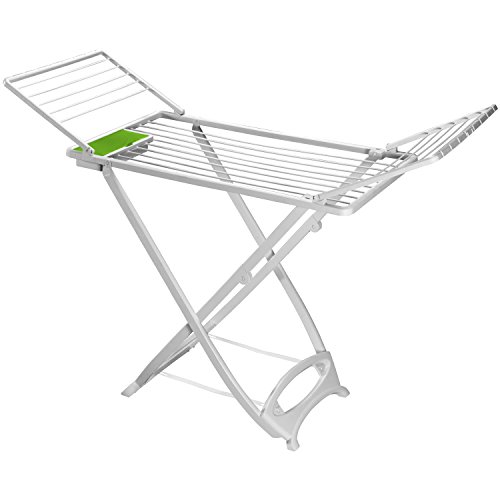 Bloquer Sara Tendedero de Resina Plegable con Alas, Blanco, 120x53x7 cm