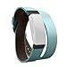 Produktbild Muium Doppelte Tour Lederarmband mit Armband für Fitbit Inspire/Inspire HR Sport Ersatzband Zubehör Kompatibel für Fitbit Inspire HR Uhr (Kein Aktivitäts Tracker) (Blau)