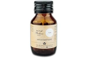 MEIßNER - TREMONIA - Meißner Tremonia - 50ml Bartseife "Pure" - Bartshampoo ohne künstliche Zusatzstoffe - veganes Bartshampoo für Männer mit Bio-Olivenöl für intensive Pflege - Für die tägliche Bartpflege