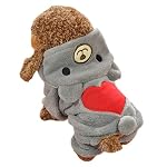 Aikesi-Vestito-per-Cani-con-Quattro-Zampe-in-Velluto-Cappotto-con-Cappuccio-per-Cane-Invernale-Adatto-a-Tutti-i-Cani-di-Piccola-TagliaStile-Orso