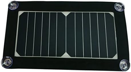 SUNPOWER Solar Cell 6.5Watt Portable Solar Panel Charger for Camping + 4 Suckers for Absorbing + 4 Buckles for Hanging on Backpack + 4in1 USB Charging Cable (black)