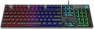 HP K500F Backlit Membrane Wired Gaming Keyboard with Mixed Color Lighting, Metal Panel with Logo Lighting, 26