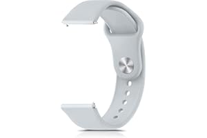 Amzpas 20mm 22mm Armband, Silikonarmband, Schnellverschluss Uhrenarmband, Weiches Silikon Sport Ersatzarmband für Damen Herren, Grau 22mm