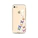 Produktbild MUTOUREN Hülle für Apple iPhone 7 4.7 Zoll Kreativ Lieblich Muster Design Durchsichtig Gel TPU Zurück Rückseite Bumper Umwelt Schutzhülle Praktisch Premium Transparent Handy Tasche Etui Schale Hochwertigem Silikon Silicone Bumper, Mädchen Schmetterlings-Hochzeit