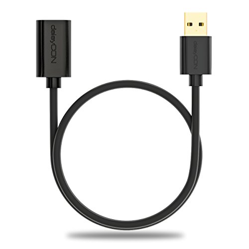 deleyCON [1m] USB 2.0 High Speed Kabel – USB 2.0 Verlängerungskabel – USB A-Stecker zu USB A-Buchse – Übertragungsraten bis zu 480Mbps – geschirmtes, flexibles PREMIUM USB 2.0 High Speed Kabel – schnelle und sichere Datenübertragung – passgenaue, stabile USB Stecker – abwärtskompatibel zu USB 1.1 – Farbe: Schwarz - 4