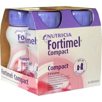 Preisvergleich Produktbild Fortimel Compact Erdbeergeschmack 8X4X125 ml