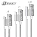 Produktbild USB Typ c Kabel - XimyTec typ c kable [3Pack 3ft 6ft 10ft] Nylon Geflochten Schnelllade Datentransfer Ladekabel für Samsung s8 +, Huawei P10, Nexus 5X, HTC10, LG G5, OnePlus 3 und mehr(Silber grau)