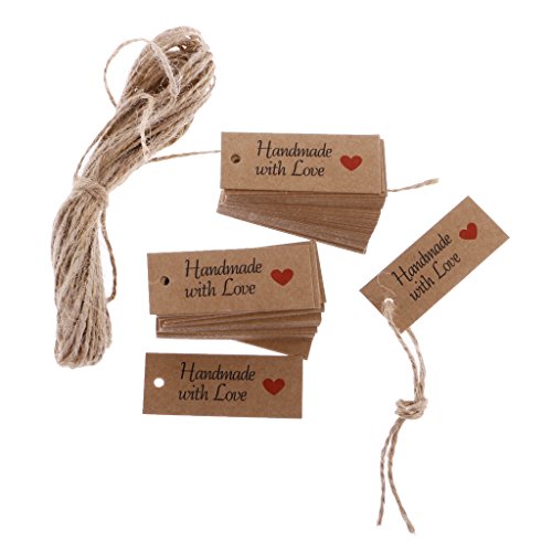 MagiDeal 100pcs Etiquetas de Papel de Kraft Hecho A Mano de Boda Etiquetas de Regalo de Preico Impreso con Coraz n con Cuerda reviews MagiDeal 100pcs Etiquetas de Papel de Kraft Hecho A Mano de Boda Etiquetas de Regalo de Preico Impreso con Coraz n con Cuerda