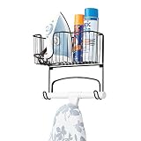 PRÁCTICO: Estos soportes de pared para tablas para planchar se pueden colocar en la sala de lavandería o en el baño y pueden usarse para guardar planchas, productos de limpieza o el spray para planchar.