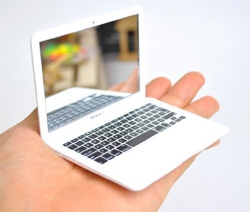 WHITE Apple MacBook Air design portable pocket mini make up cosmetic mirror