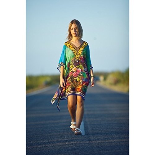 Preisvergleich Produktbild Art Deco Home - Strandponcho BLUMEN, 90x50 cm - 7583SG
