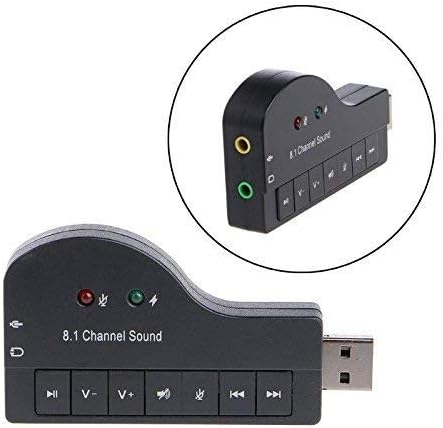 External USB Sound Card Adapter 8.1 Channel 3D Audio Headset Microphone 3.5mm Jack for Win XP/7/8 Android