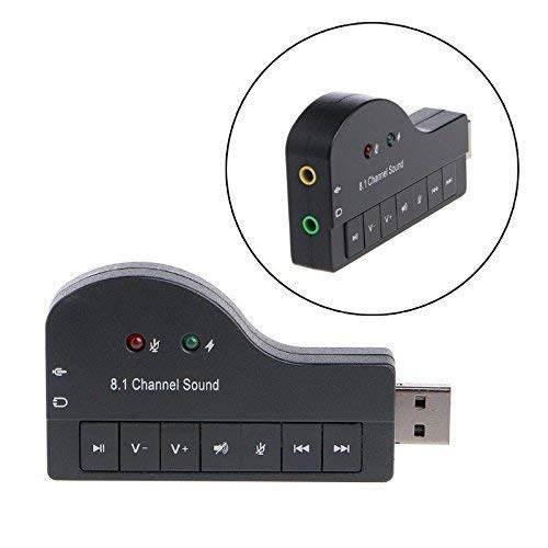 External USB Sound Card Adapter 8.1 Channel 3D Audio Headset Microphone 3.5mm Jack for Win XP/7/8 Android