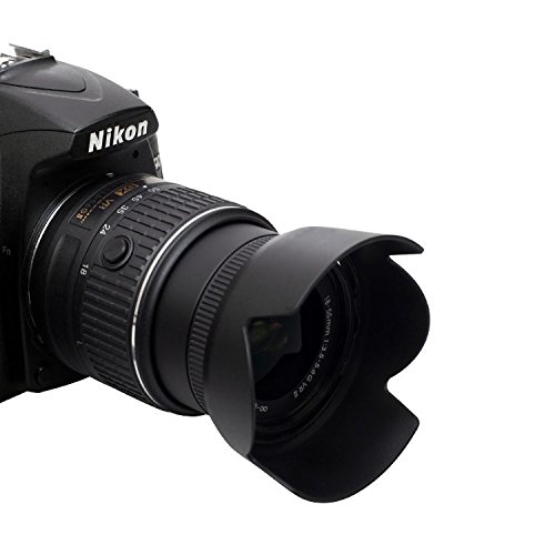 Pixtic - Pare-soleil HB-69 pour Nikon D90 D5100 D5200 D3000 D3100 D3200 NIKON AF-S DX NIKKOR 18-55mm f 3 5-5 6G VR II