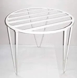 innovare.estore Iron Pot Stand Flower Pot Stand for Balcony Indoor Outdoor (White, Mesh Top Type (Medium 9