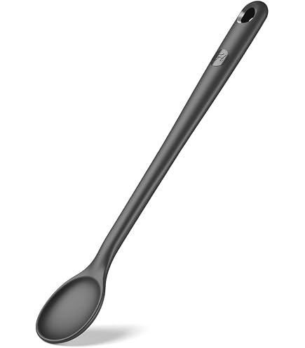 Hoffmann Silikon Pfannenwender Mit Edelstahlkern, Anthrazit, Hitzebeständig Bis 200°C, Spülmaschinenfest, BPA-frei, Lebensmittelecht,Küchenhelfer,Bratenwender (XXL Aufnahmefläche 13 Cm