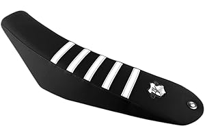 BKS SELLERIE GR BKS SELLERIE - Housse de Selle Moto 50cc sur meseure Evo Black - Compatible avec Yamaha DT/DTR/DTX/MBK X-Limit Version Supermotard (SM) & Enduro - Modèles Entre 2003-2011 - Blanc