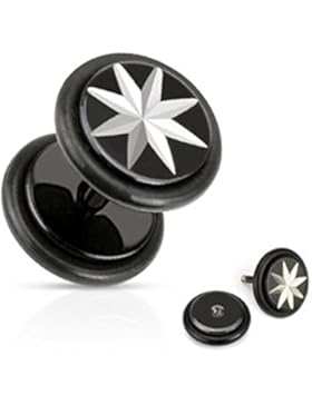 Paula & Fritz® Fake Plug aus Edelstahl Chirurgenstahl 316L Taper Dehnstab Ster...