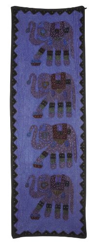 Imagen 3 de Pared decorativos Elephant Cotton Tapiz colgante con tamaño de rosca y Patch Work 16 X 51 pulgadas