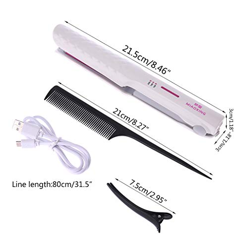 Senoow DIY Hair Straightener Flat Iron USB Rechargeable Ceramic Tourmaline Plate Styler