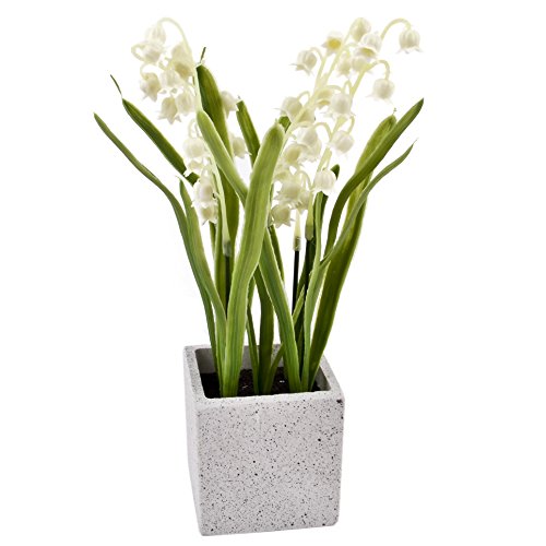 Pflanze Maiglöckchen Deko Kunstblume 22x6x6cm weiss grün Trend Floral Design