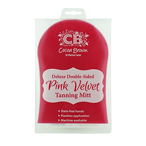 Cocoa Brown Deluxe Double-Sided Tanning Mitt Pink Velvet