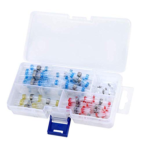 Preisvergleich Produktbild Lötverbinder Set, Bukm 80-tlg Schrumpfschlauch Set Schrumpfverbinder Stoßverbinder Quetschverbinder 4 Verschiedene Größen AWG 10-26