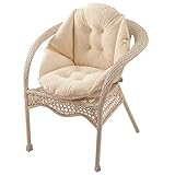 cojin para silla con respaldo Lavable dentro de 30 ℃. HB.YE Cojín para sillas de jardín, Cojín del Asiento con Respaldo, Cojines Decorativos para el hogar, Oficina, salón, Regalos, Felpa, Cocina, jardín, Comedor, Apoyo de Cintura, cómodo (Beige)