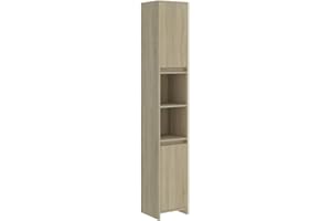 ‎VIDAXL vidaXL Badezimmerschrank mit 6 Fächern 2 Türen Badschrank Badregal Badmöbel Schrank Badezimmer Regal Hochschrank Sonoma-Eiche Holzwerkstoff 30x30x183,5cm